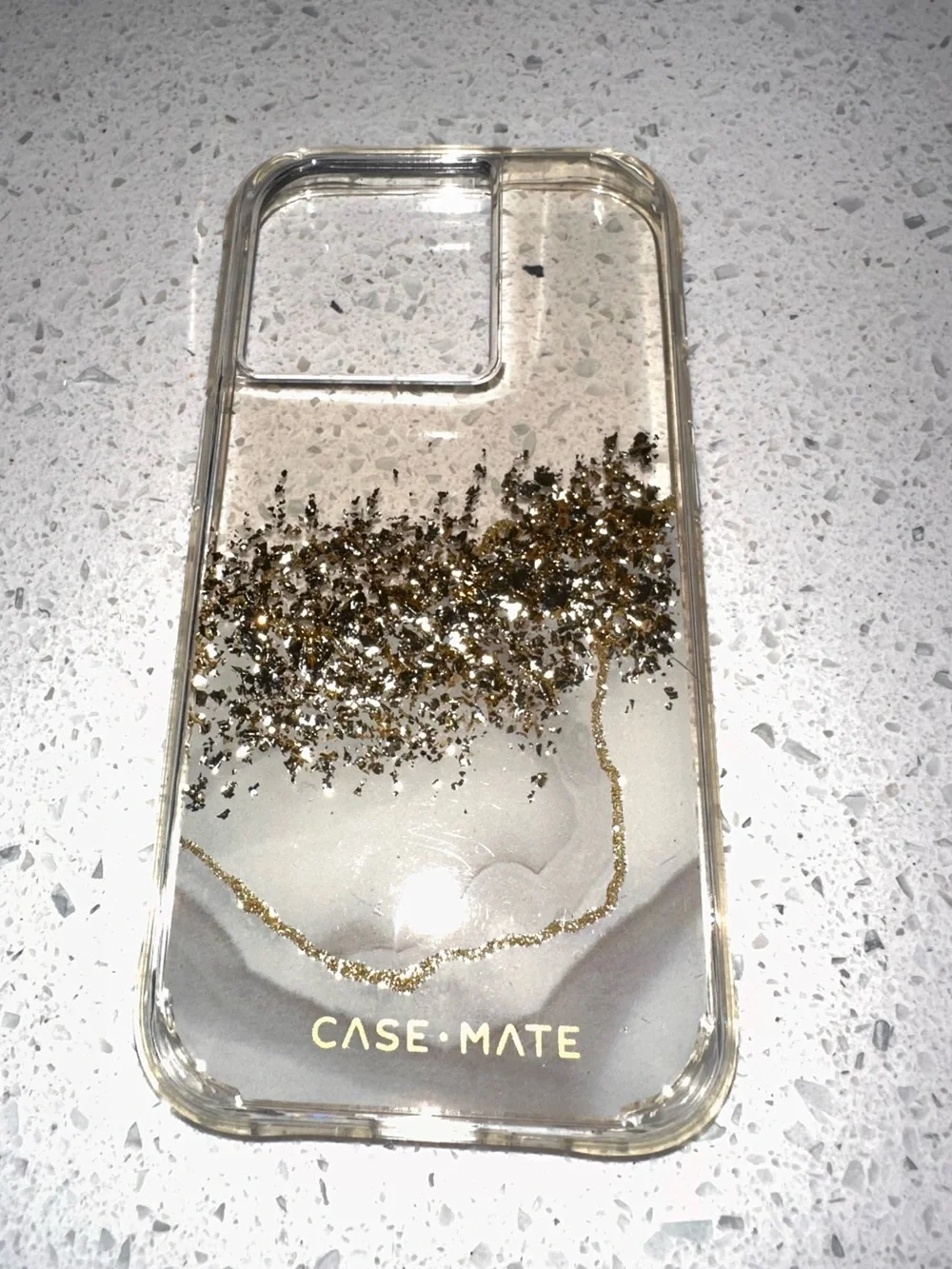 Case-Mate Karat Marble iPhone 14 Pro Case Clear Gold Marble